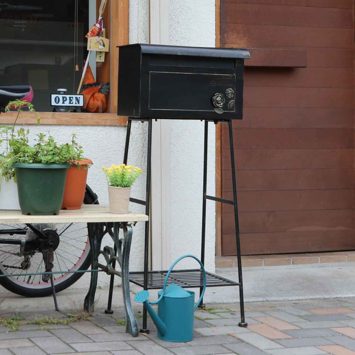 ポスト ガーデンポスト ローズ 横型 （ 郵便ポスト スタンドポスト