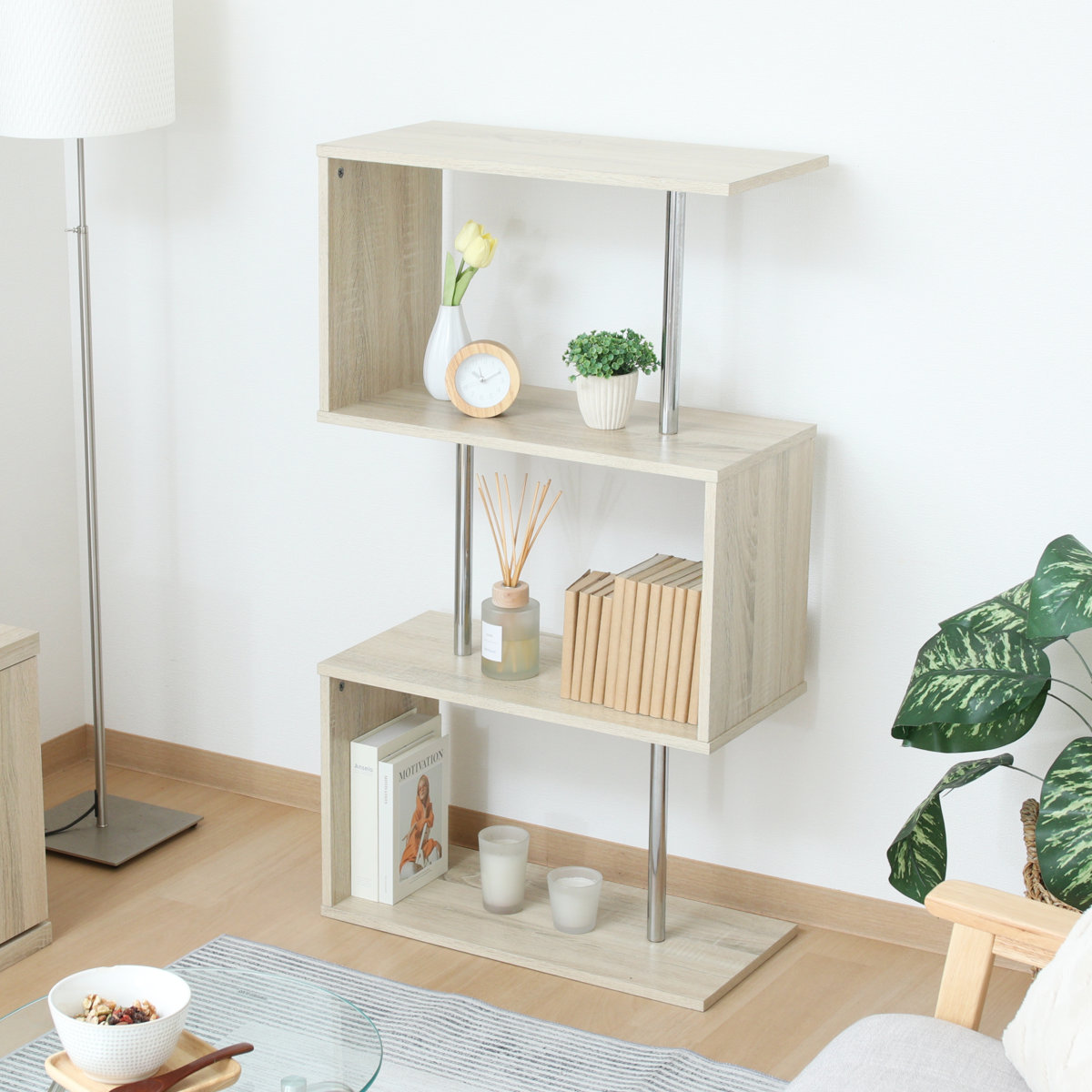 ディスプレイラック 幅60cm 3段 シンプル 木製 （ 棚 ラック 収納