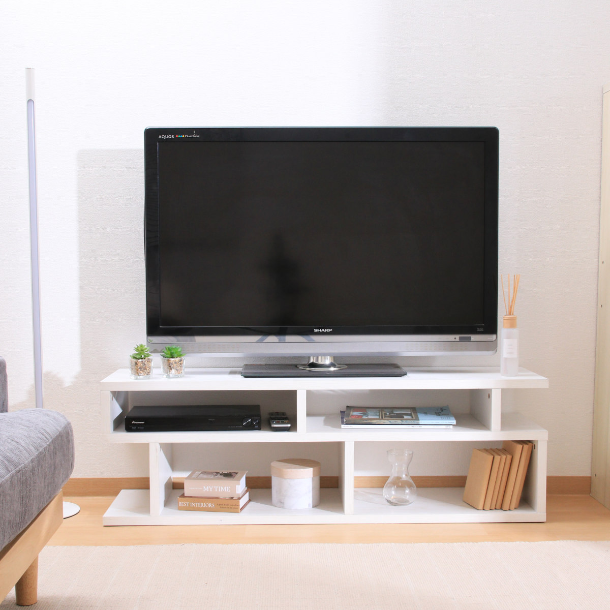 テレビ台 幅117.7cm S字型 シンプル 木製 （ TV台 TVボード テレビ