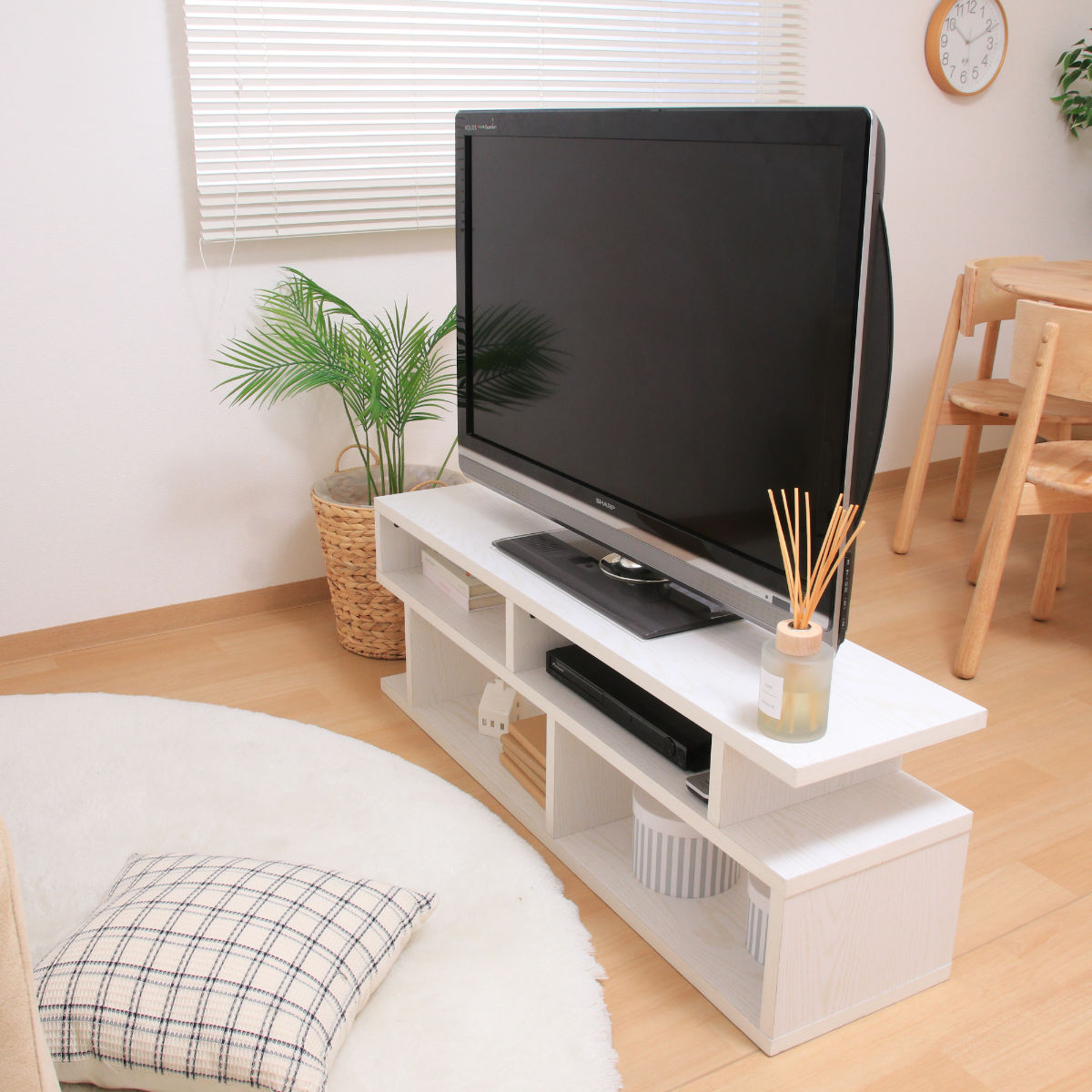 テレビ台 幅117.7cm S字型 シンプル 木製 （ TV台 TVボード テレビ