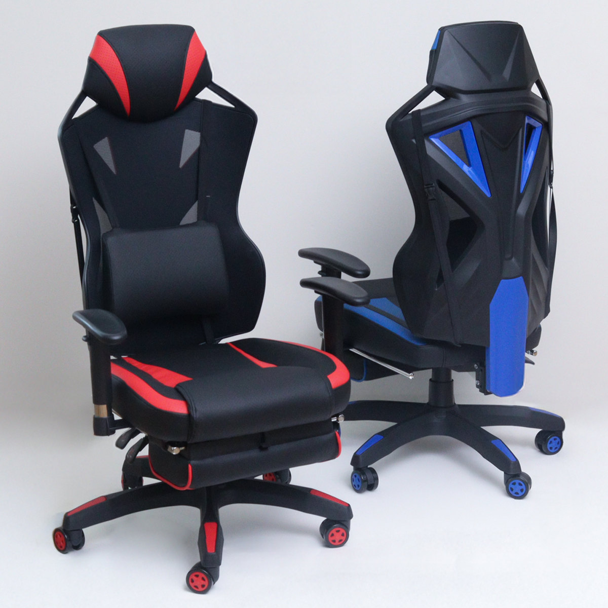 ゲーミングチェア 座面高42～49cm フットレスト 高さ調整