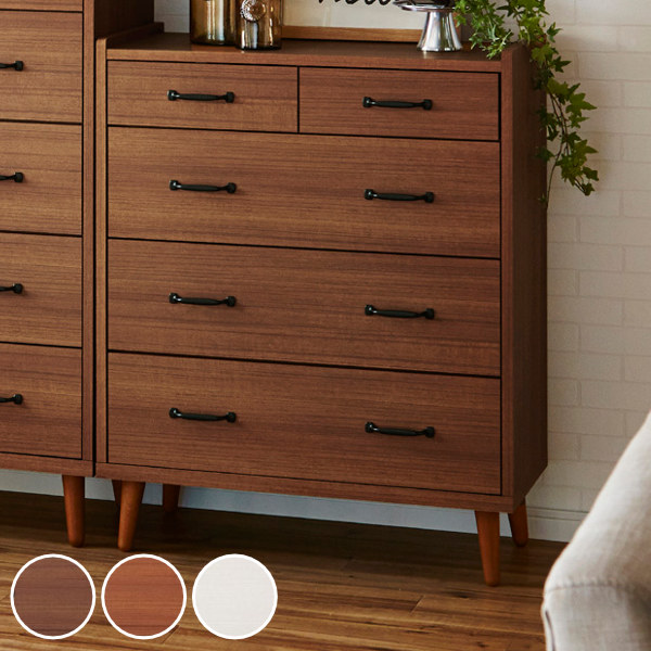 リビングチェスト 脚付 4段 北欧風 Gaia 幅80cm （ チェスト 4段