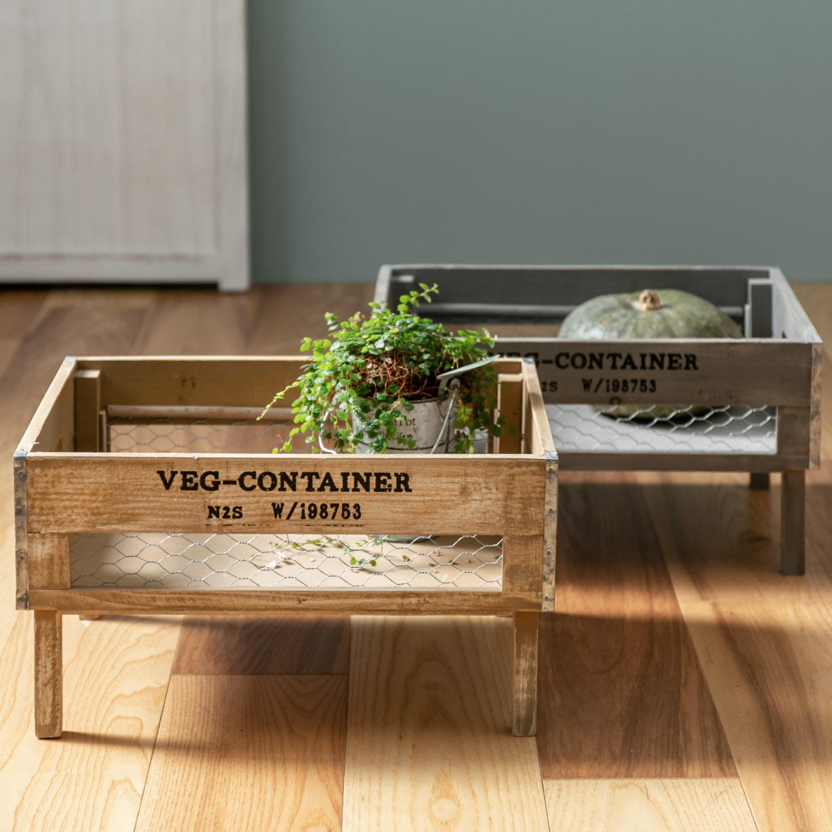 収納ボックス ベジウッド レッグボックス コンテナ 木製 天然木 持ち