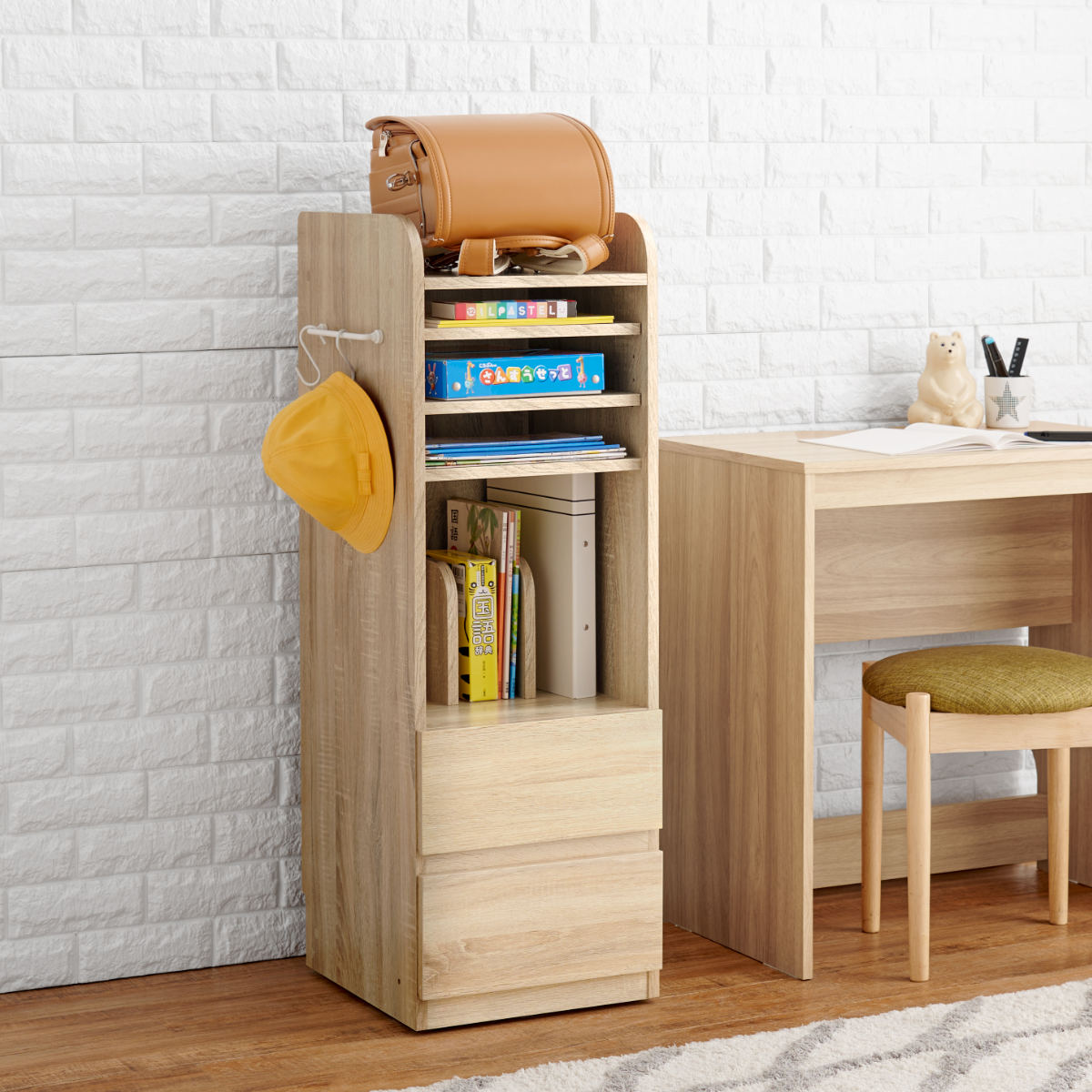 dショッピング |ランドセルラック 幅35cm Aタイプ 本立て付き 可動棚2