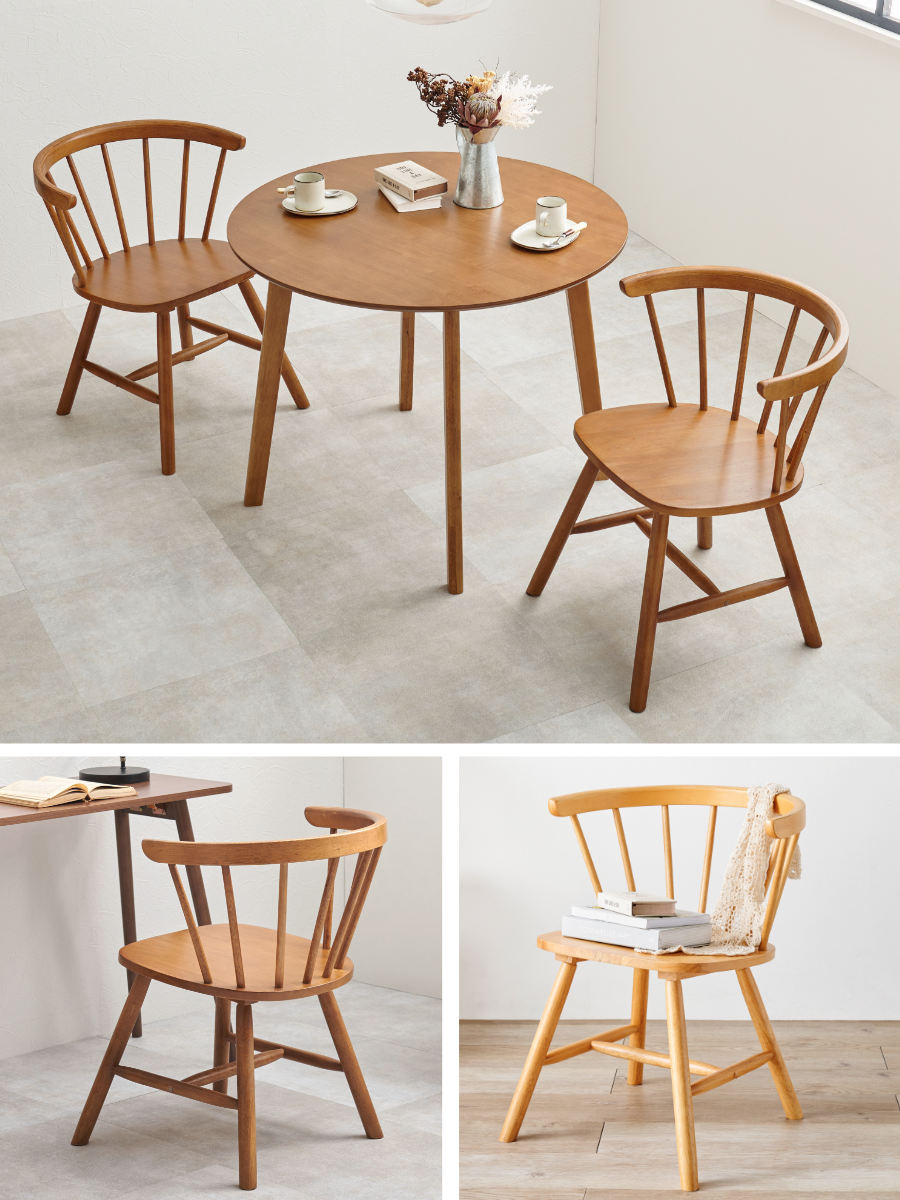 ダイニングチェア 同色2脚セット 座面高42cm ローバックチェア Dタイプ