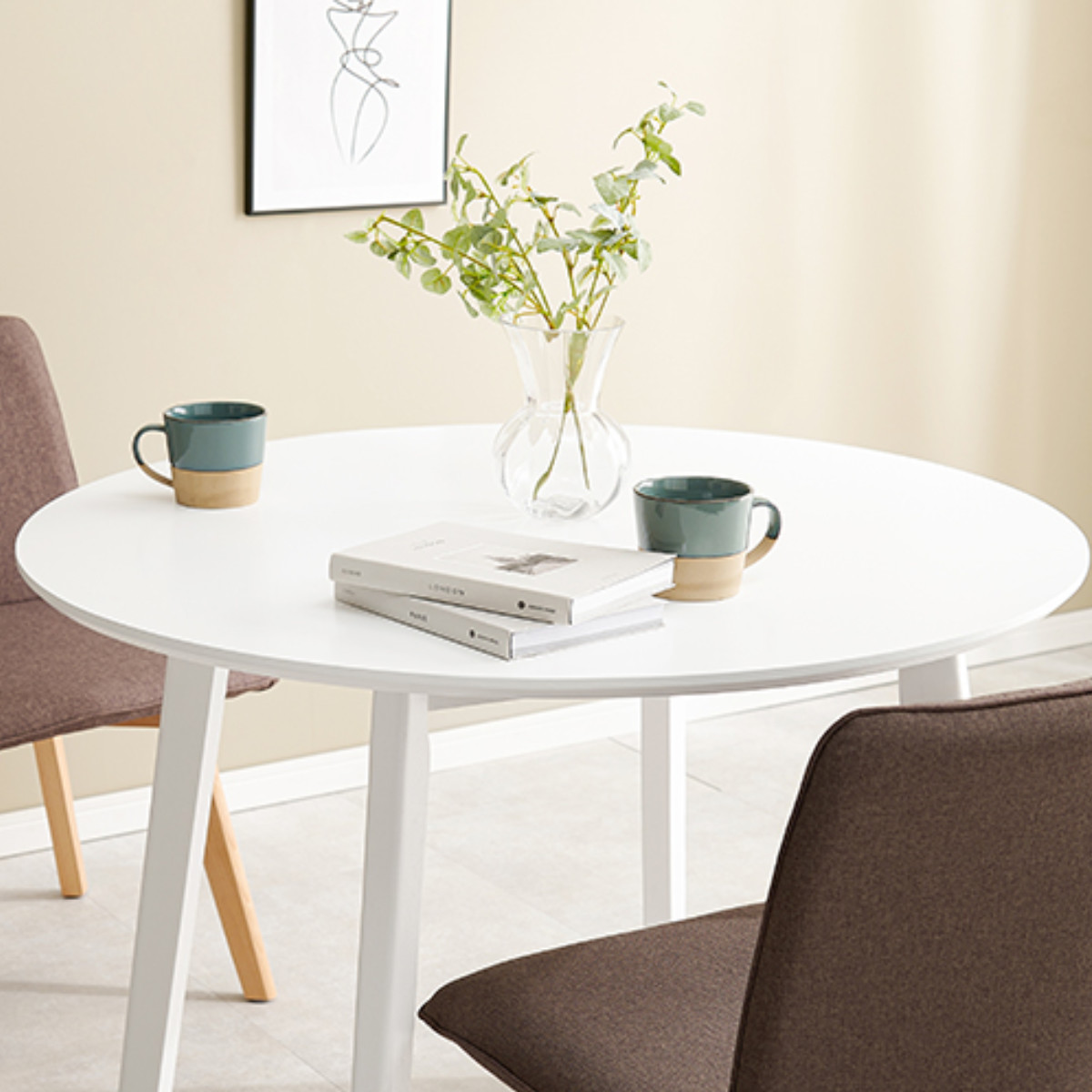 dショッピング |ダイニングセット 3点セット 円型テーブル ホワイト