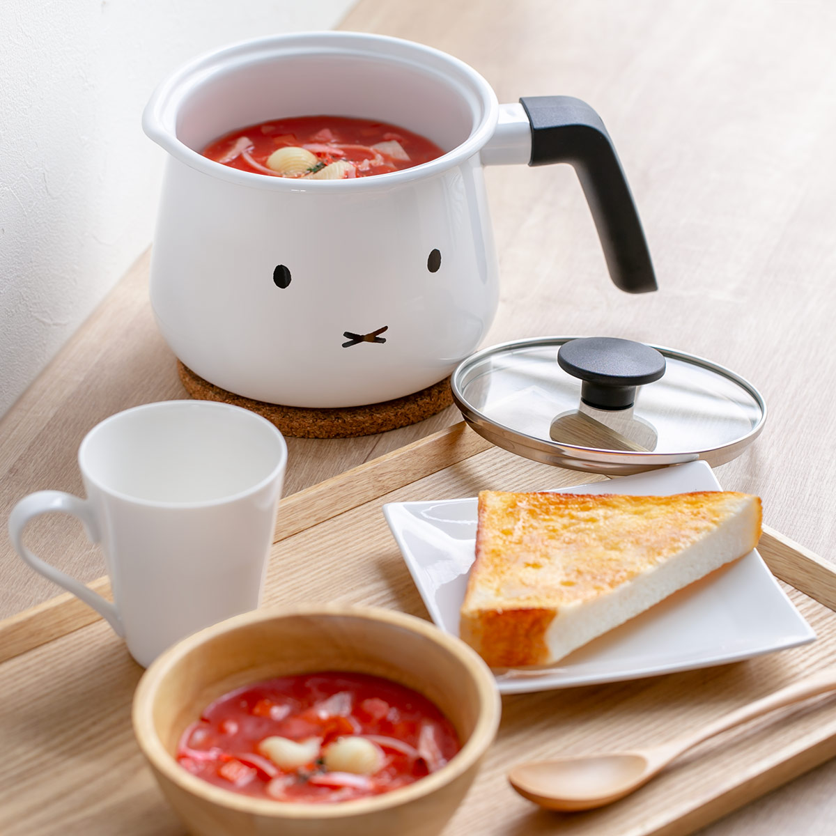 マルチポット 16cm IH対応 富士ホーロー ミッフィーフェイス （ ガス火