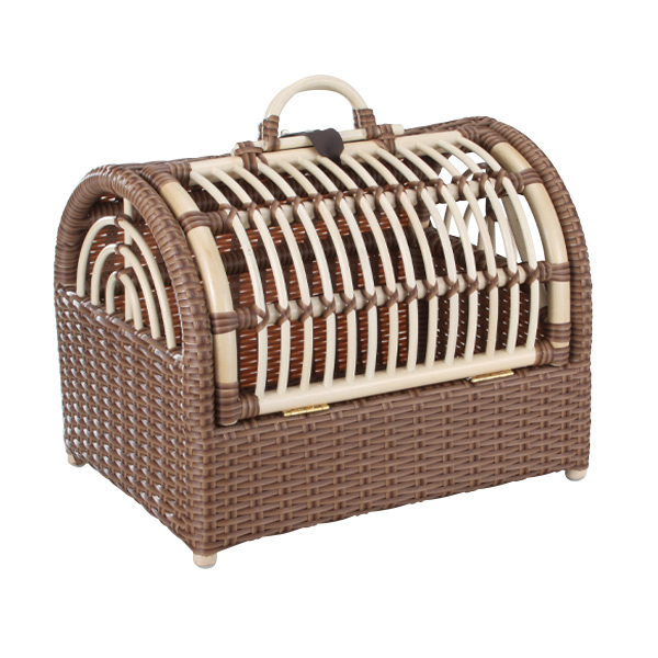 ペットキャリー キャリーバスケット ラタン風 幅46cm （ ペット