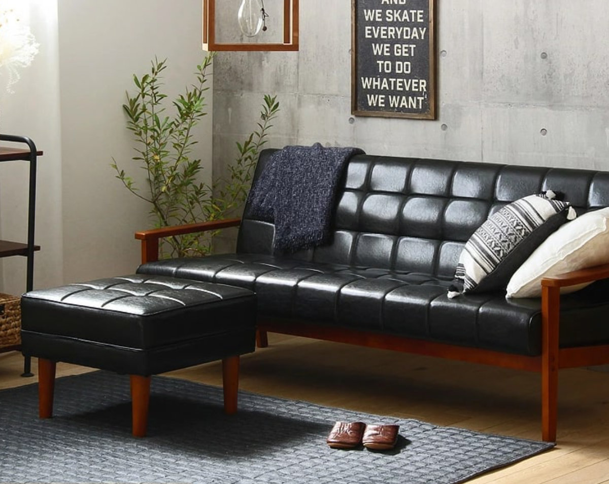 dショッピング |オットマン 高さ40cm レザー調 木製 （ チェア