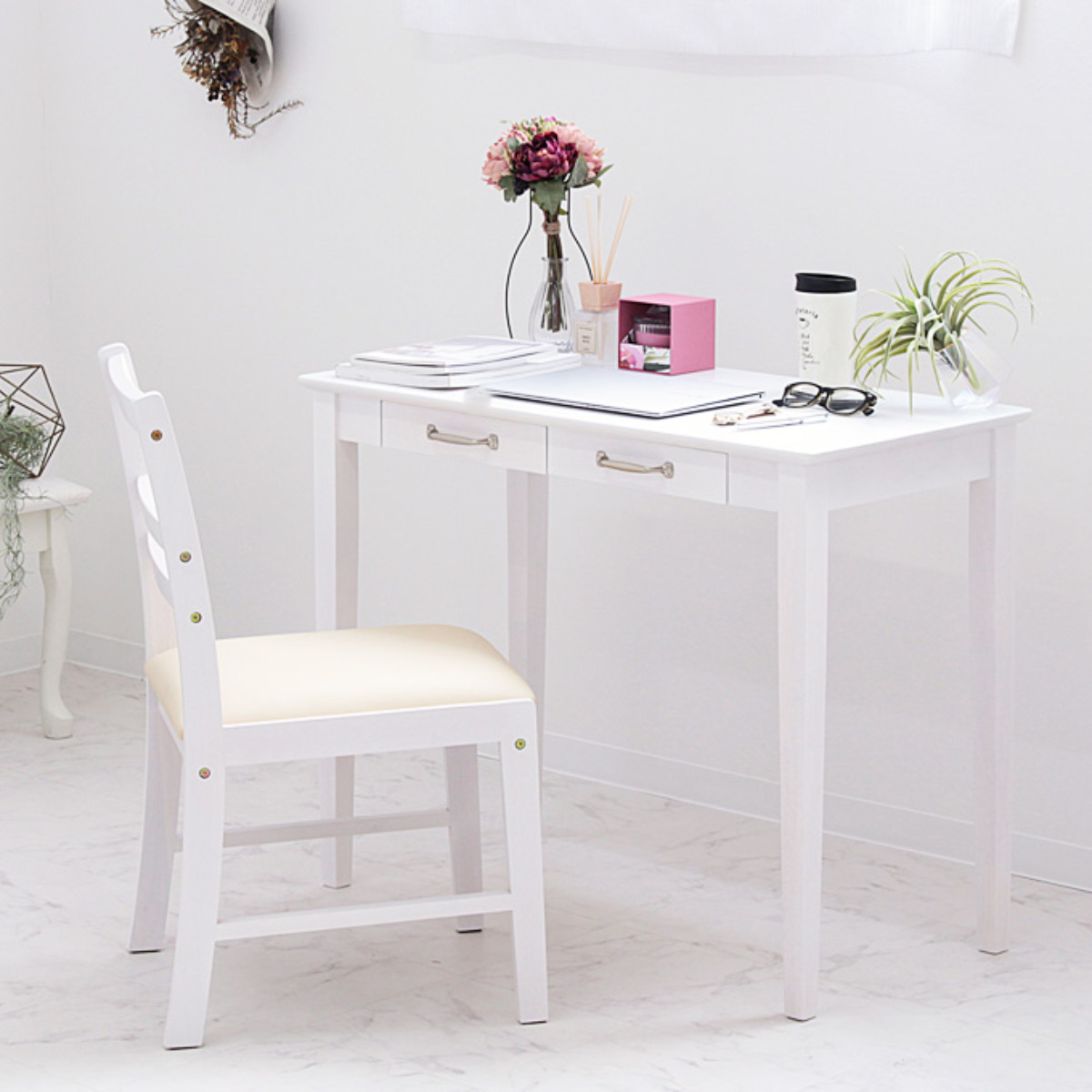 dショッピング |デスク Gallow 幅90cm 木製 ホワイト フレンチ