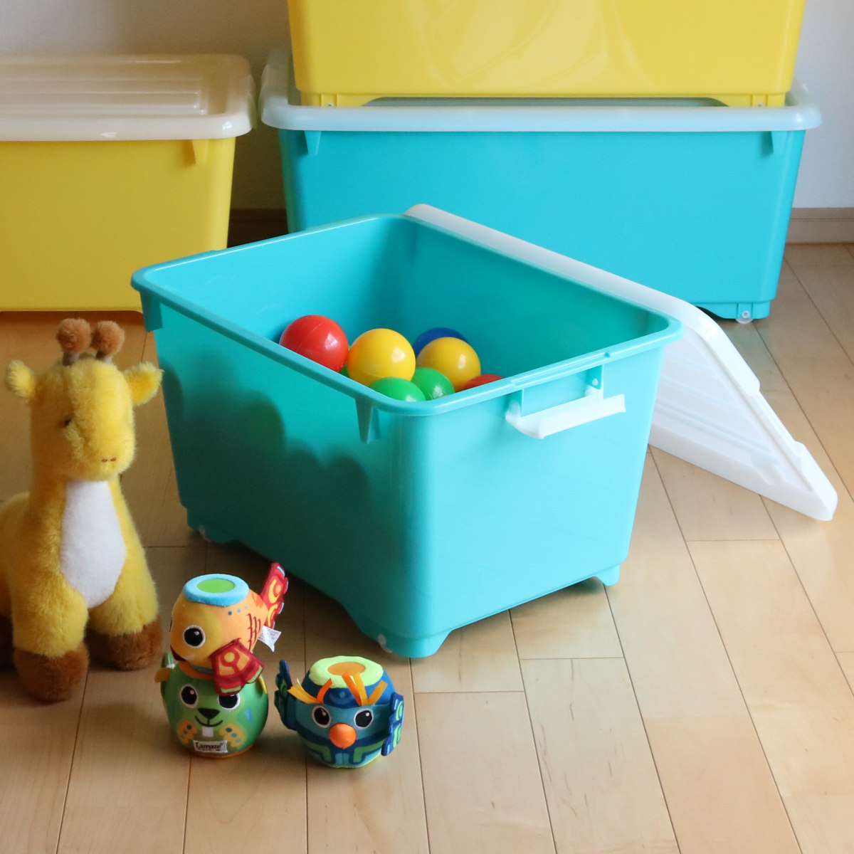 収納ボックス ふた付き 同色2個セット 約 幅39×奥行50×高さ30cm