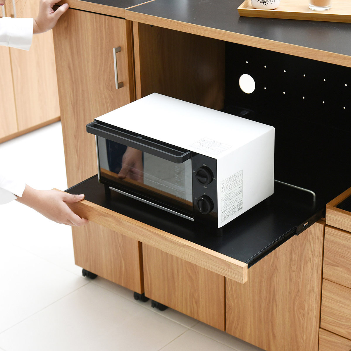 レンジ台 幅120cm キッチンラック キャスター付 北欧風 Keittio