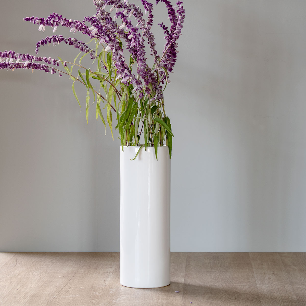 花瓶 モノトーンフラワーベース 陶器 直径10.5×高さ30cm （ フラワー