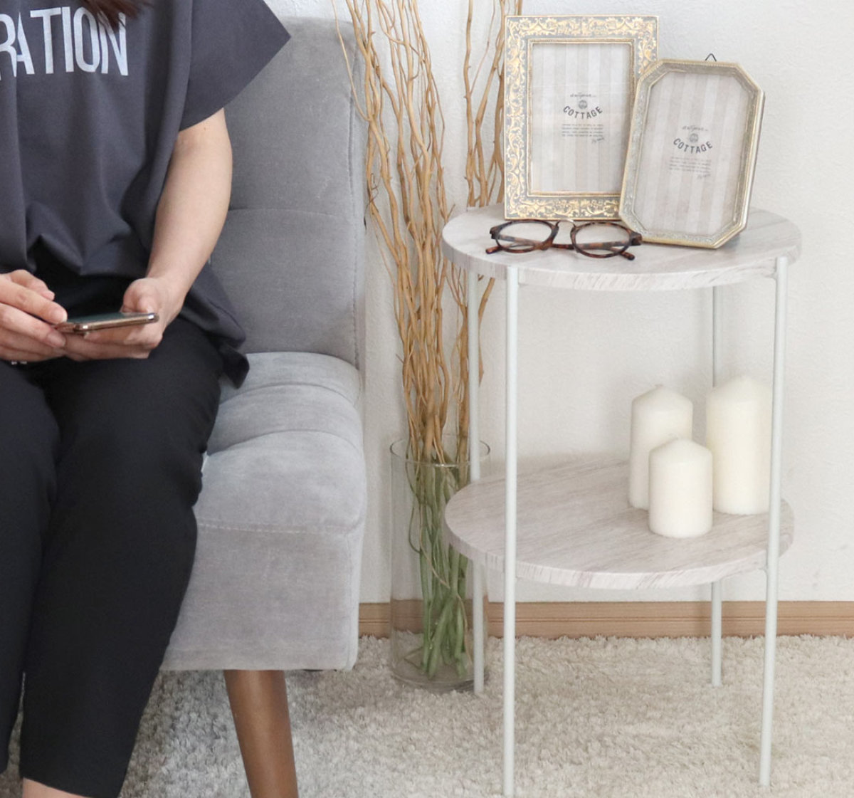 アウトレット】 サイドテーブル 高さ52cm 2段 ラック – ハウジー