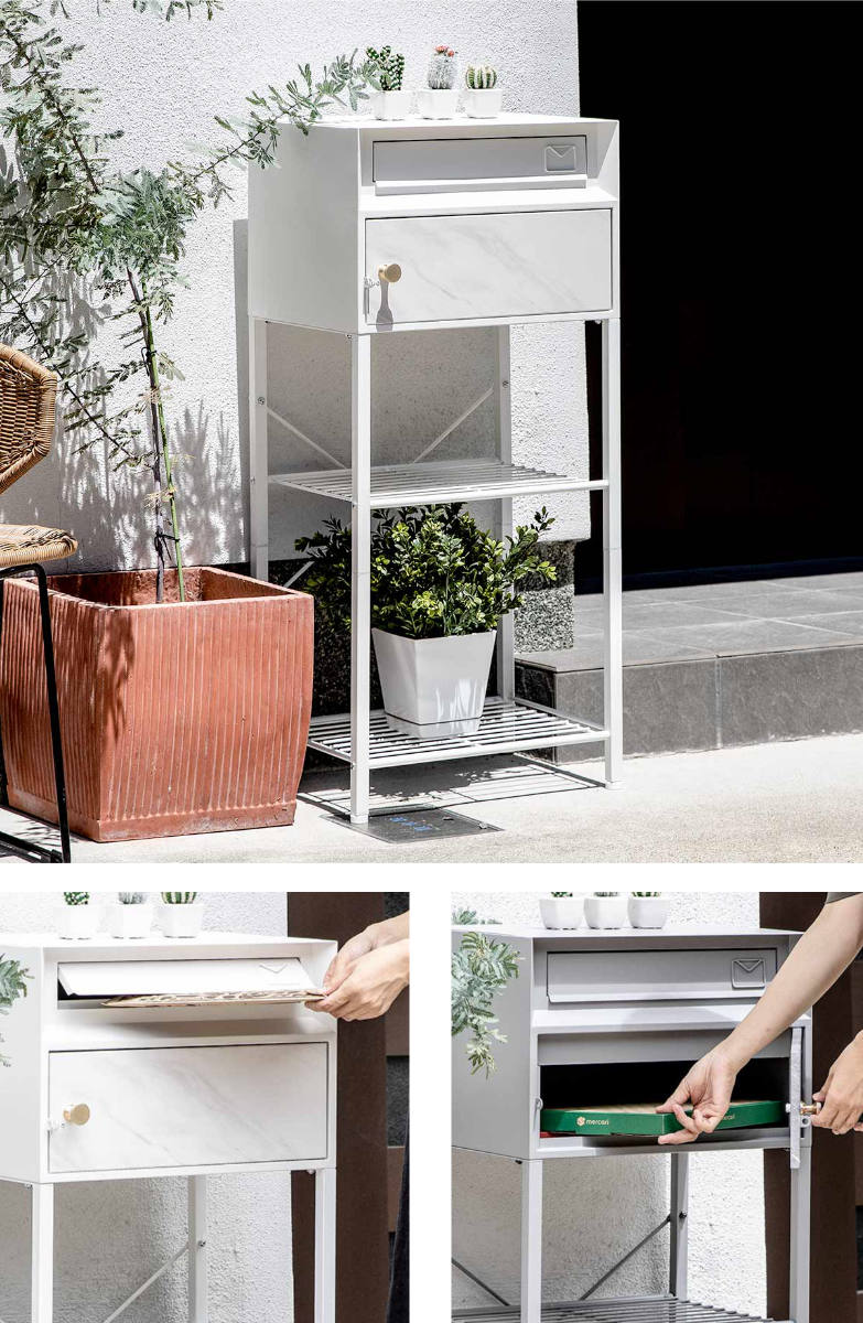 dショッピング |郵便ポスト スタンドポスト 大理石調 （ ガーデン