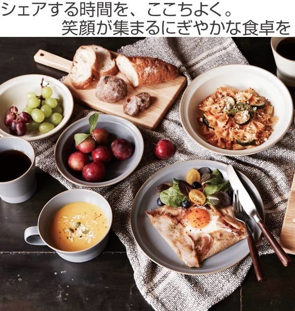 プレート 20cm M エッジライン 陶器 食器 （ 食洗機対応 電子レンジ