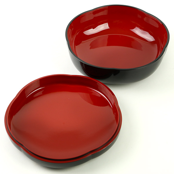 菓子器 夢うさぎ 梅型 蓋付き 漆器 器 食器 日本製 （ 菓子入れ 盛鉢