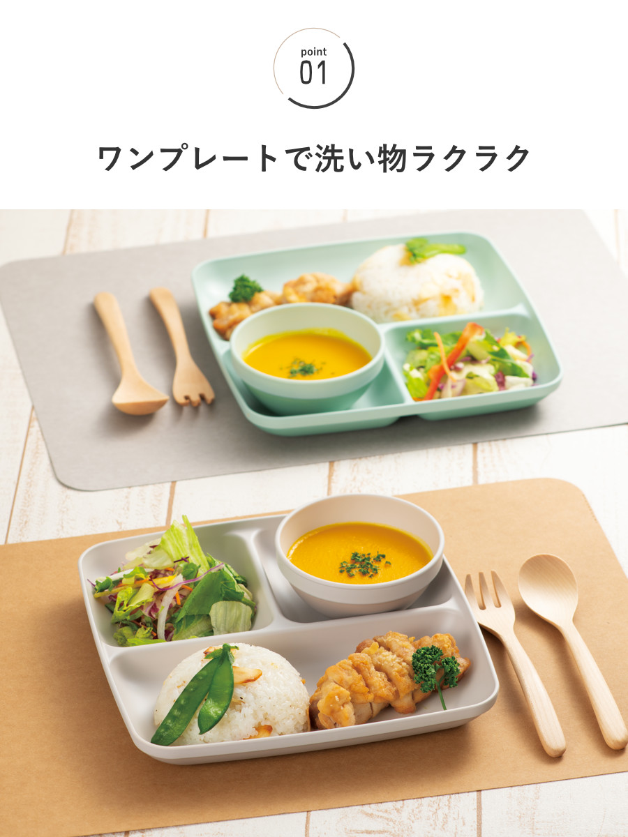 ランチプレート 23cm スクエア MIN FARG プラスチック 子供用食器