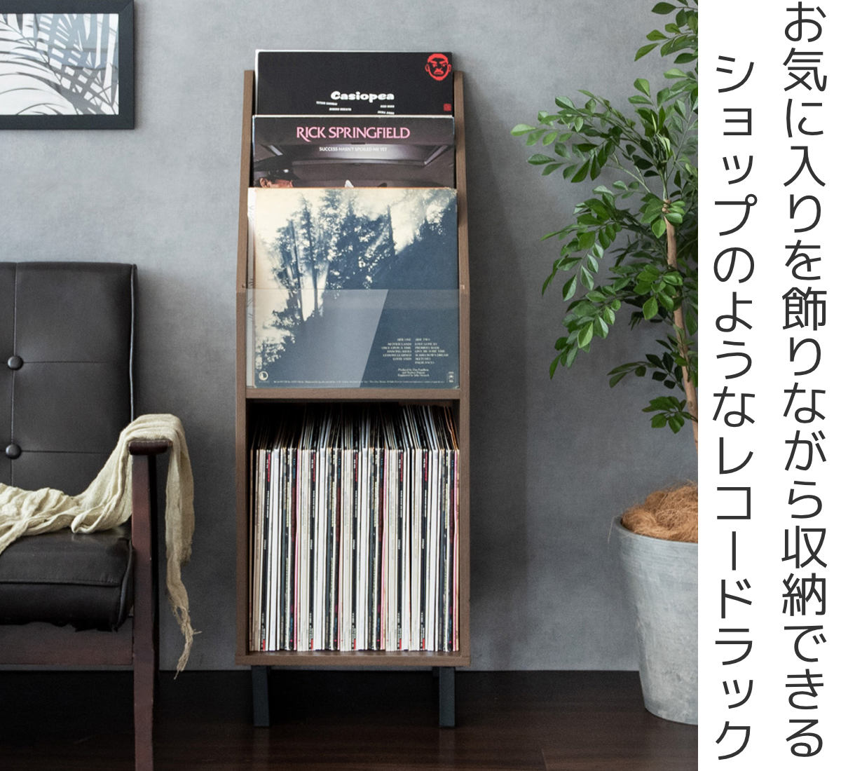 レコード収納 幅35.5cm オープンラック スリムタイプ （ マガジン