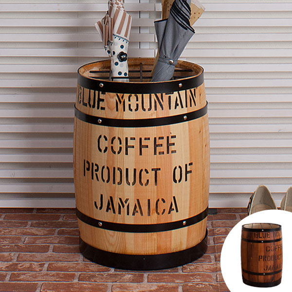 傘立て アンブレラスタンド コーヒー樽 ヒノキ製 高さ43.5cm