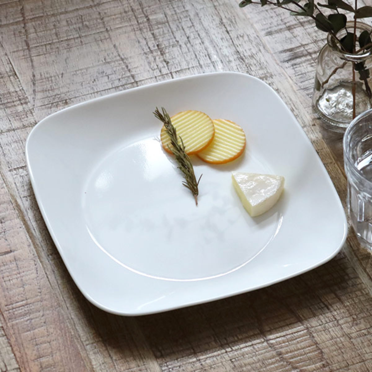 プレート 23cm コレール CORELLE スクエア 白 食器 皿 角皿 ウインター