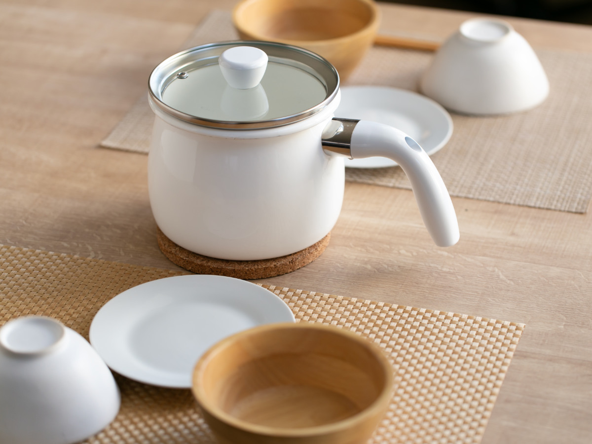 マルチポット 16cm 2L IH対応 ガラス蓋付き ホーロー製 マルチクック