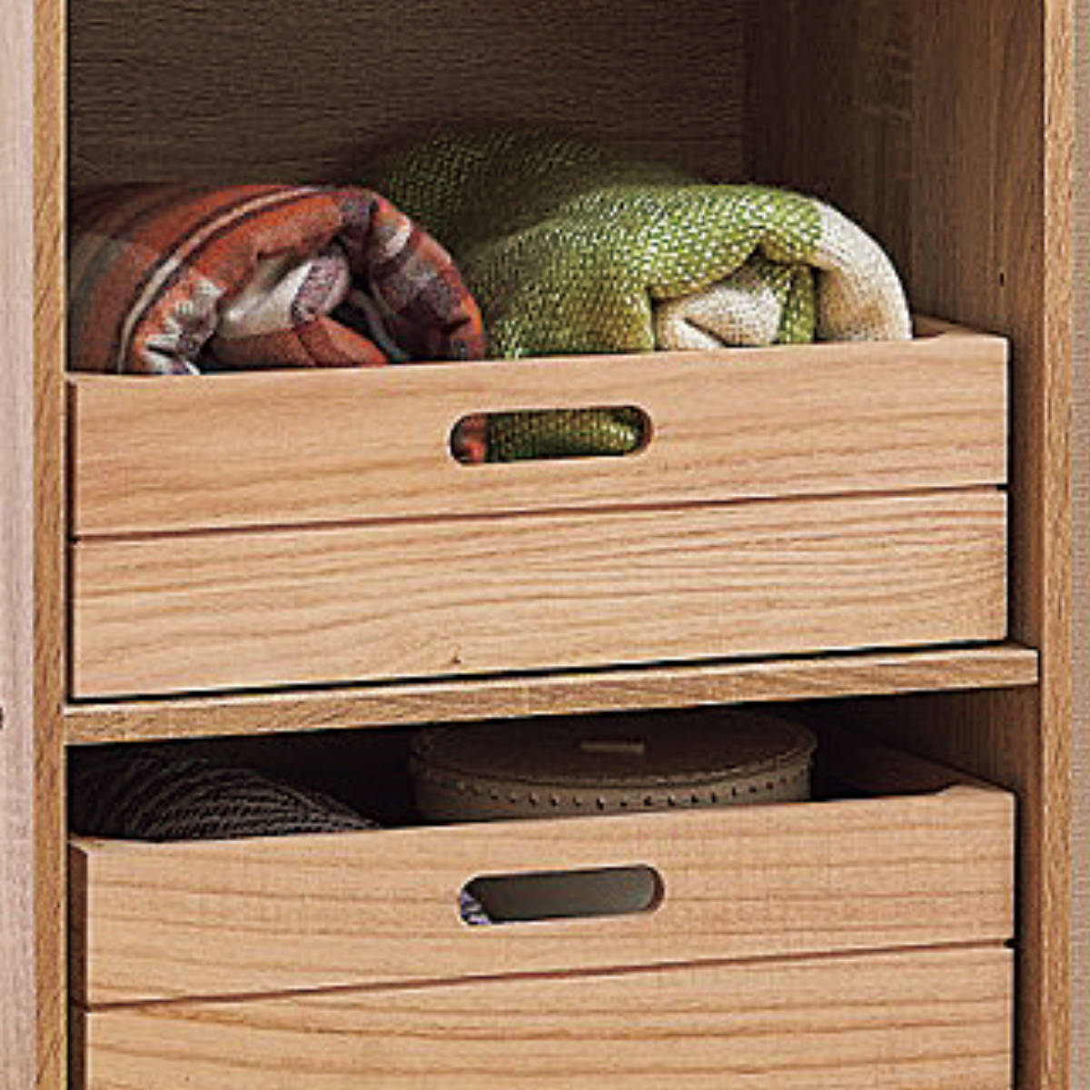 収納ボックス 積み重ね桐ボックス 浅型 カラーボックス 木製 （ 幅38