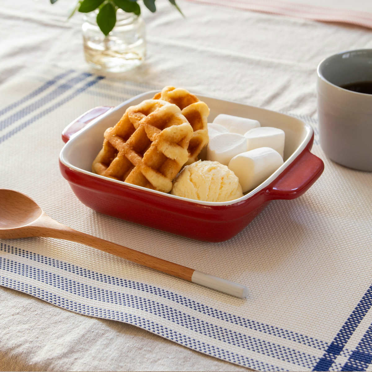 グラタン皿 14cm 正方形 深型 陶磁器 （ 電子レンジ対応 オーブン対応