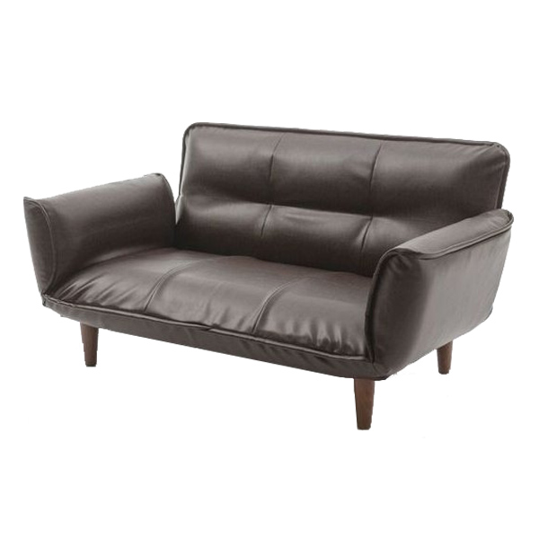 ソファ 幅130cm 2人掛け ヴィンテージ調 PVC素材 レザー調 ひじ掛け