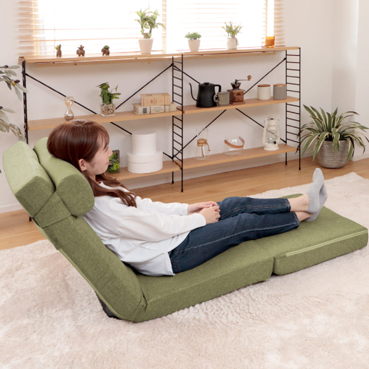 座椅子 3つのスタイルに変化 ソファベッド （ 3WAY ソファ カウチ