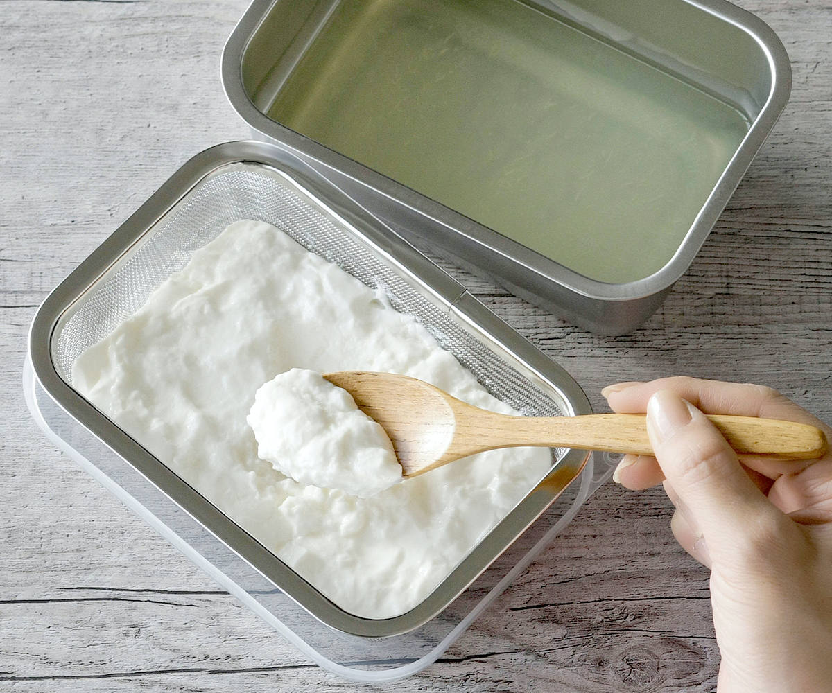水切りバット 3点セット 蓋付き ステンレス製 ヨーグルトの水切り