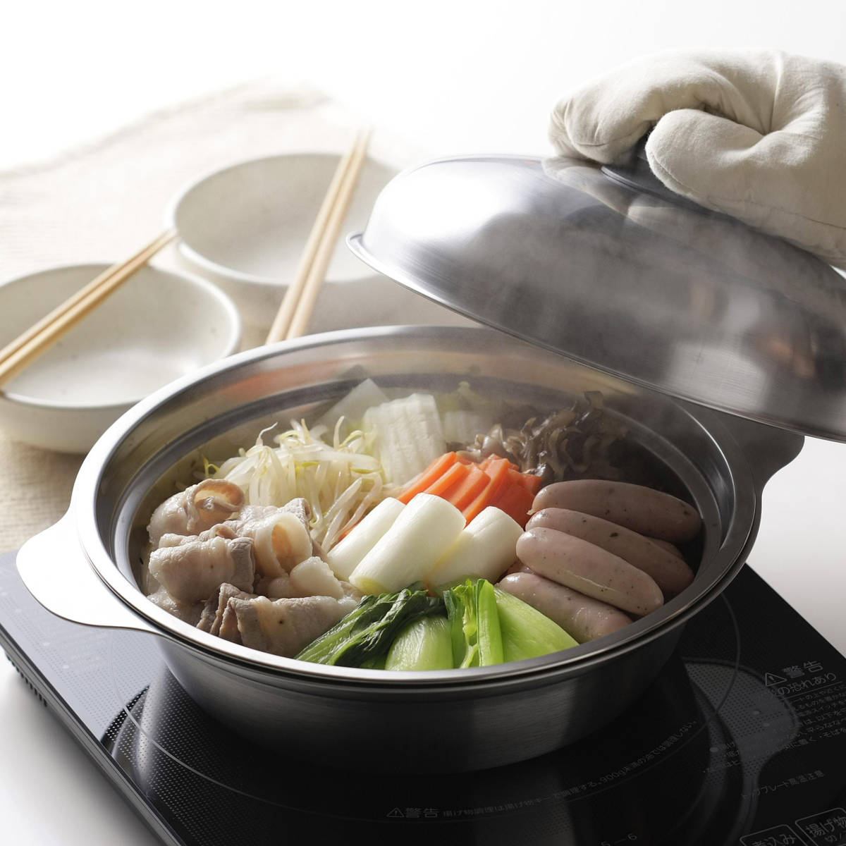 卓上鍋 24cm IH対応 ステンレス製 日本製 （ ガス火対応 オール熱源