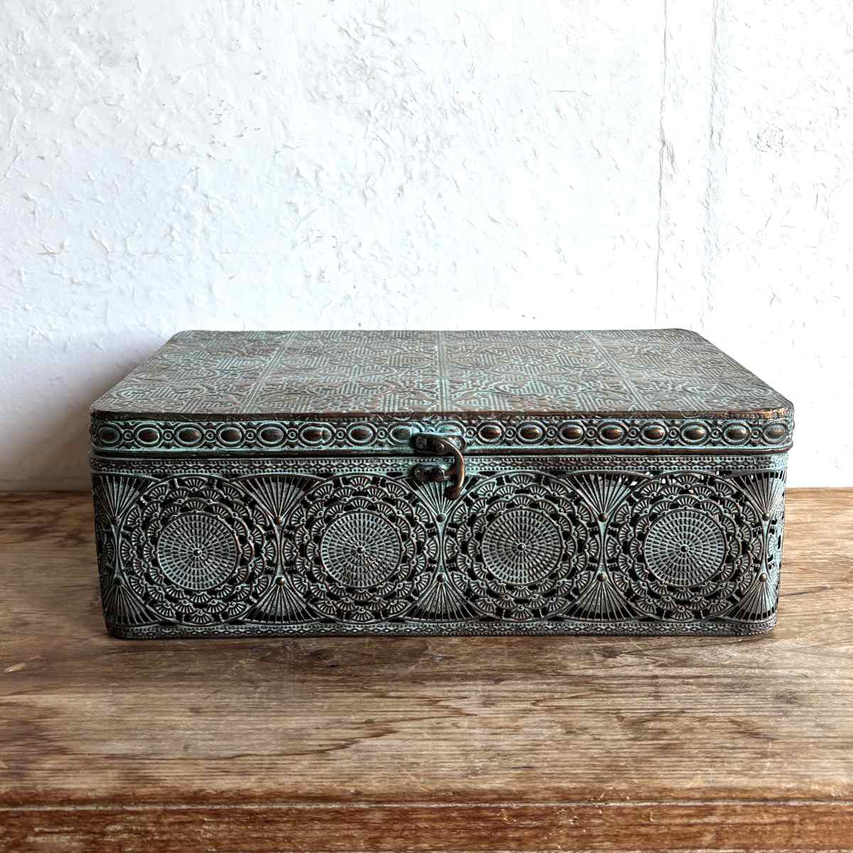 収納ボックス アンクブリキボックス L 小物入れ ふた付き 幅36×奥行