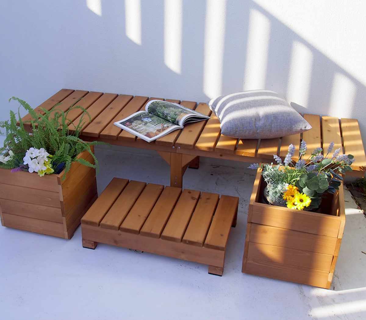 ユニット縁台ベンチ hiyori ステップセット 幅174×奥行55cm