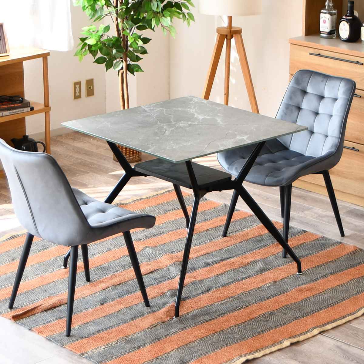 2段式テーブル 想像以上の大人っぽく高級感 大理石調