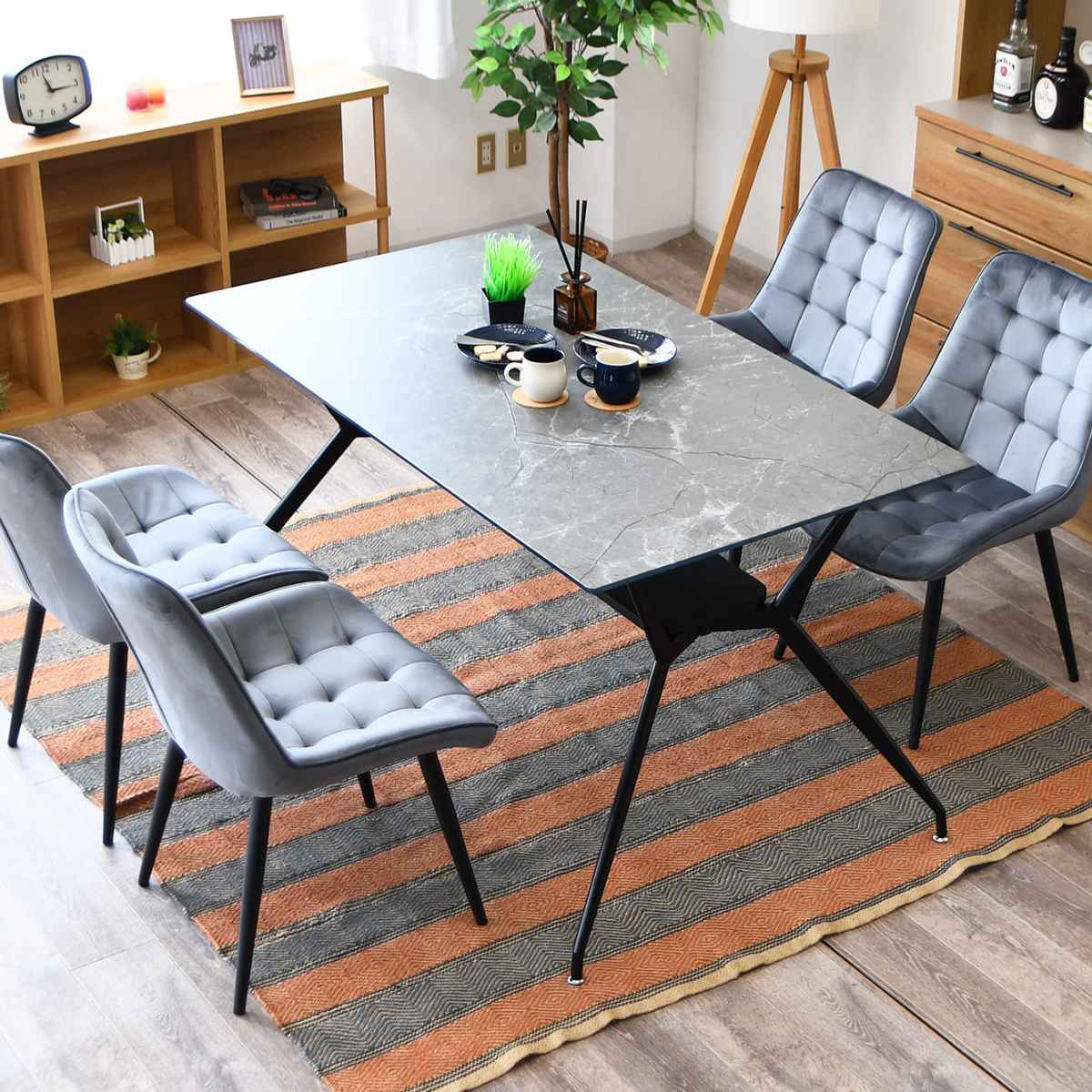 ダイニングチェア 2脚セット 疲れにくい 背もたれ ベロア 座面高42cm