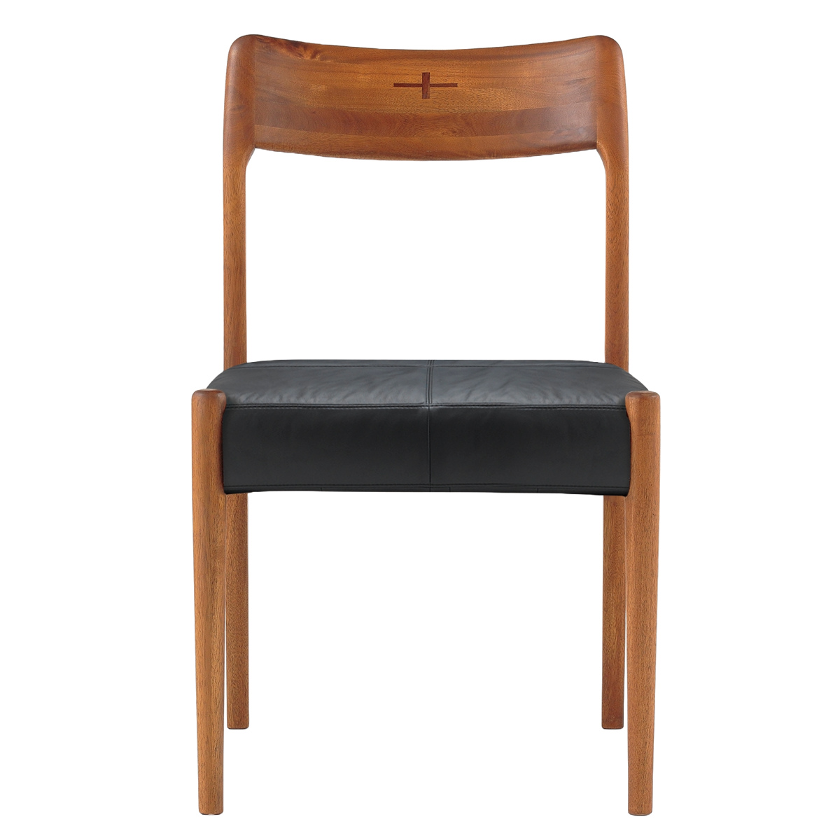 ダイニングチェア 同色2脚セット 座面高42.5cm 本牛革ブラック EDDA