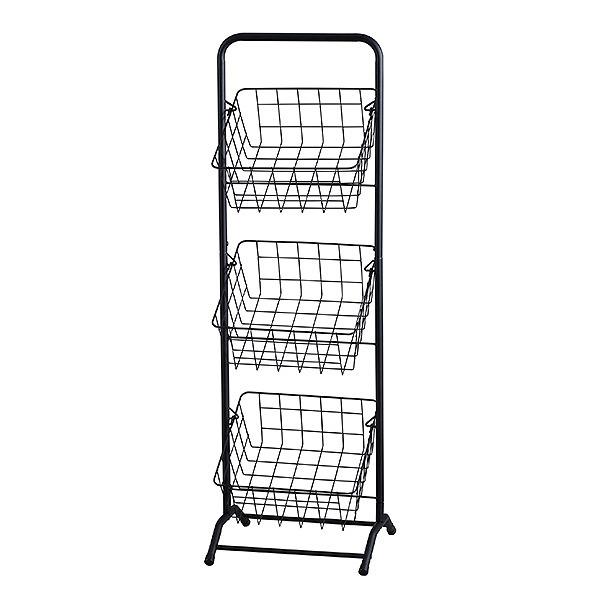 dショッピング |ワイヤーラック 3段 ラック かご スタンド 玄関収納