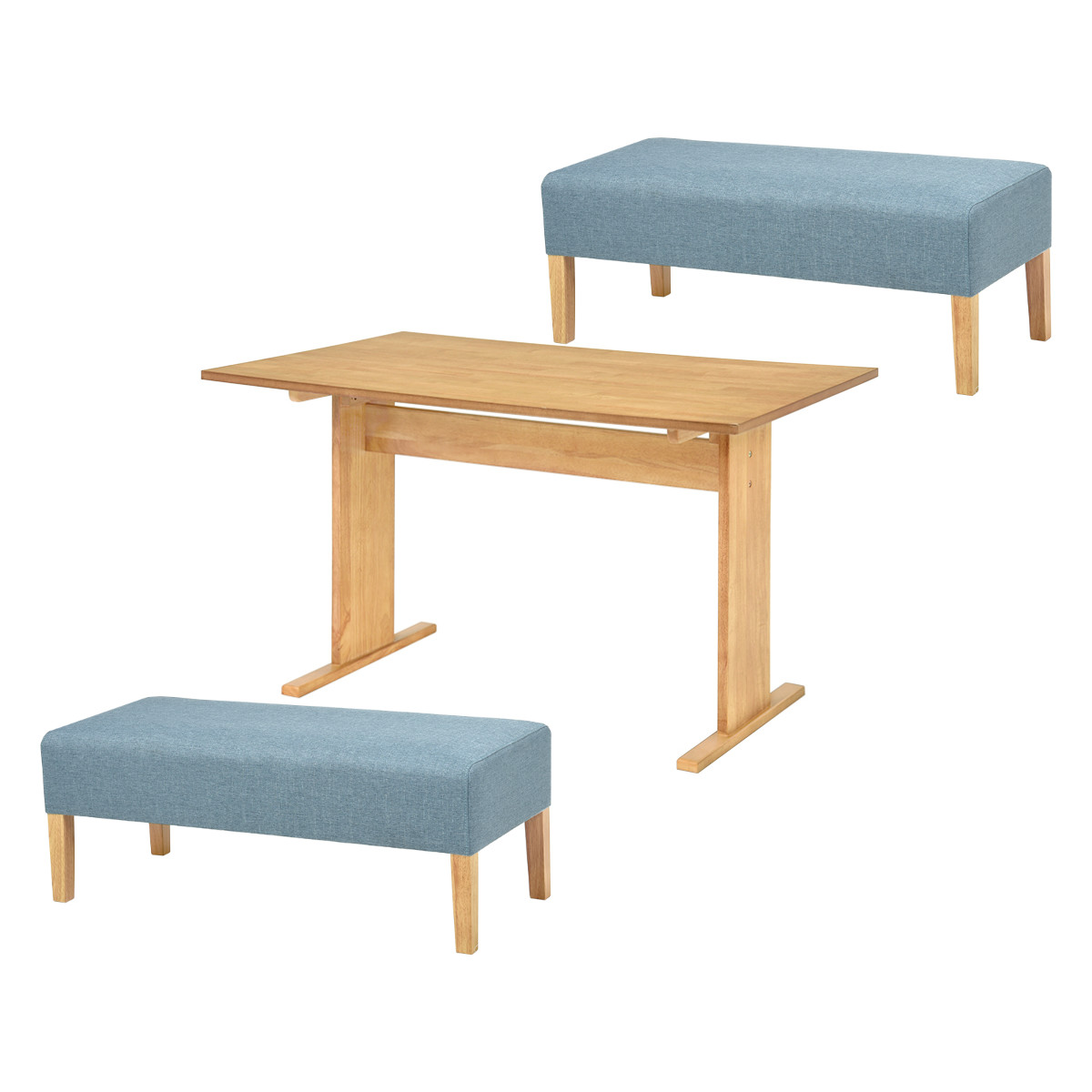 dショッピング |ダイニング3点セット テーブル 幅110cm ベンチ×2 （ 高