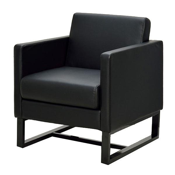 オフィスソファ 1人掛け スクエアソファー 合皮 幅62cm （ 法人限定