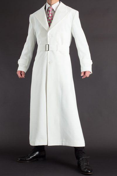 白いロングコート、トレンチコート ホワイト135 【ロングコート