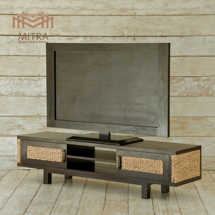 モダンデザインがおしゃれなW160cmの2パネルテレビボード /アジアン