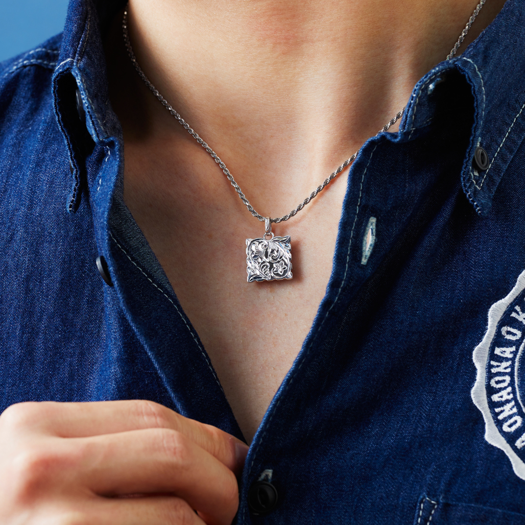 ハワイアンジュエリーネックレス〔SV925/ターコイズ〕ロカヒ