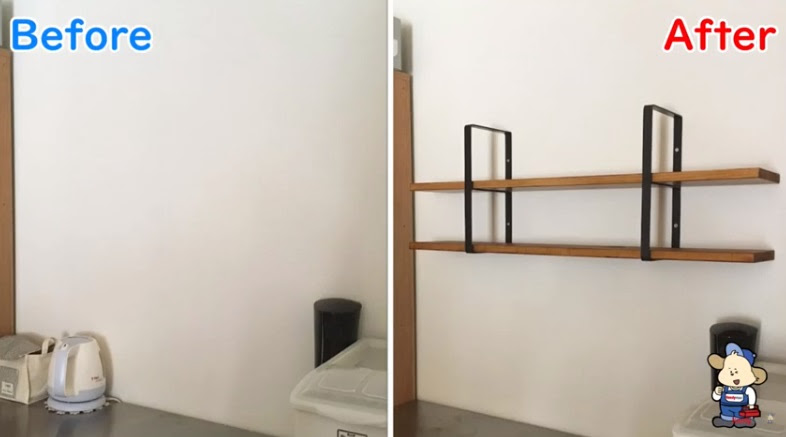 動画】簡単DIY!壁におしゃれなアイアンウォールシェルフを取付けてみ