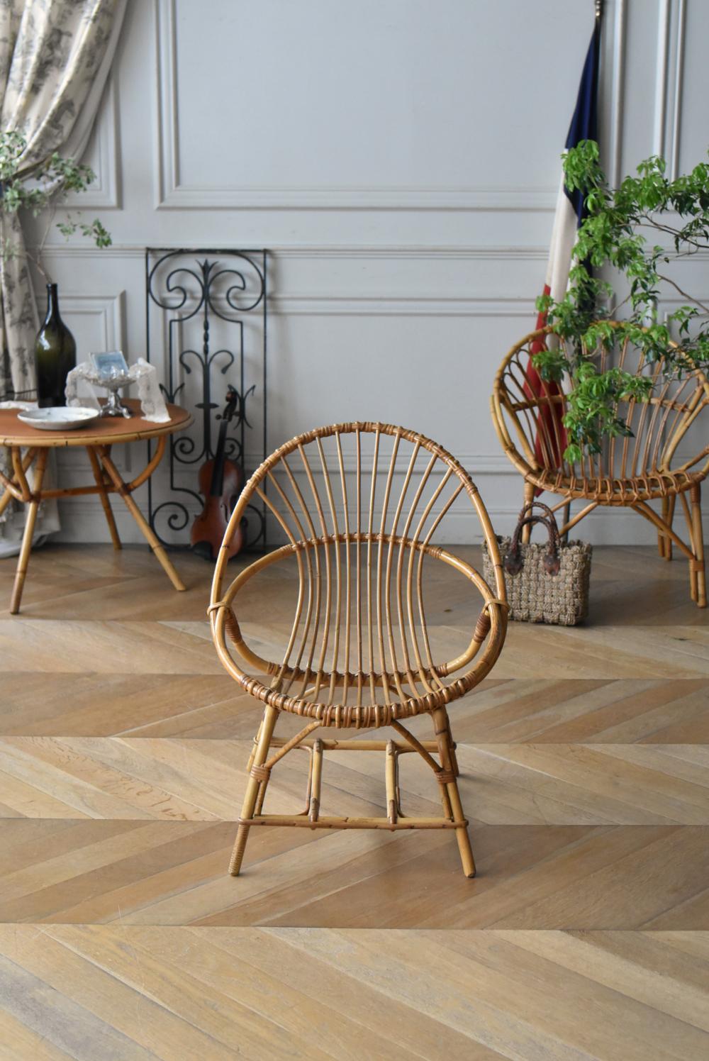 フランスヴィンテージ家具 ラタンチェア.13 フレンチ家具