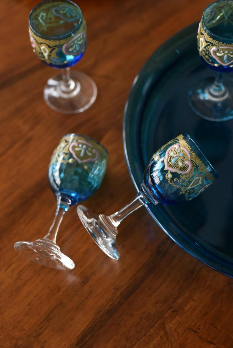 アンティークリキュールボトル・グラスセット ディジェスティフセット