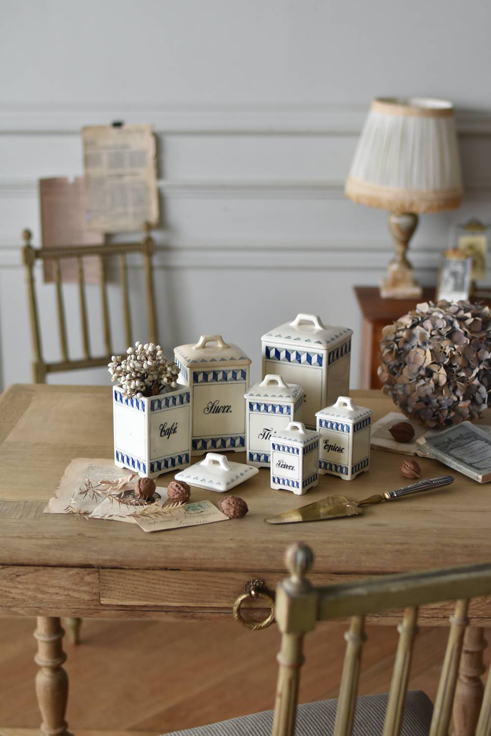 キャニスター6点セット.2 フランスヴィンテージ雑貨 テーブルウェア