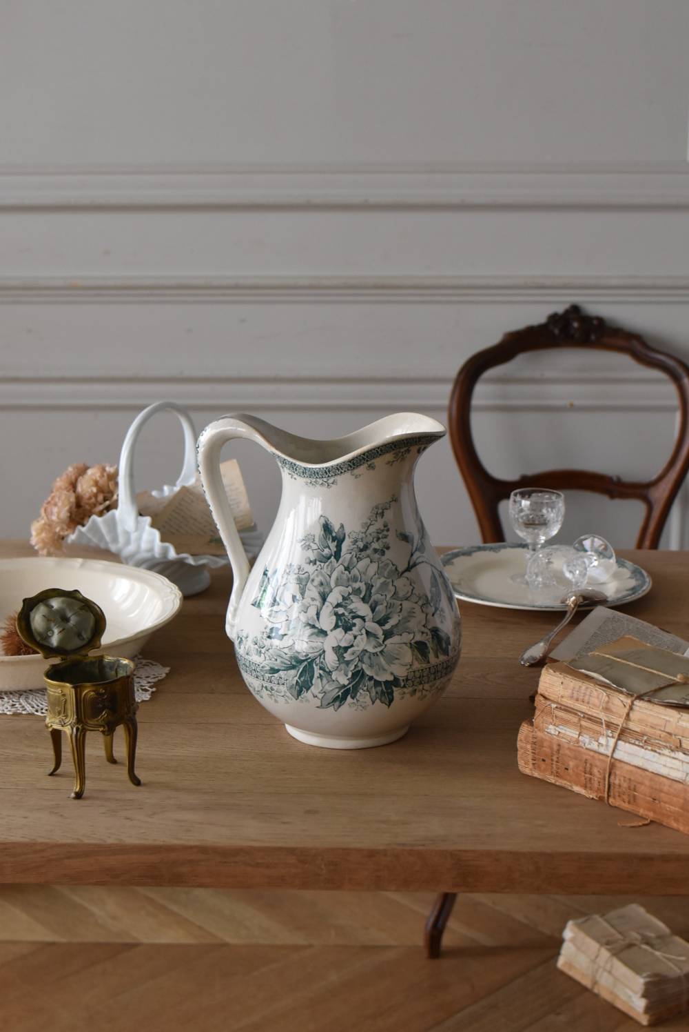 アンティークピシェ.GIEN フランスアンティーク雑貨 テールドフェール 陶器