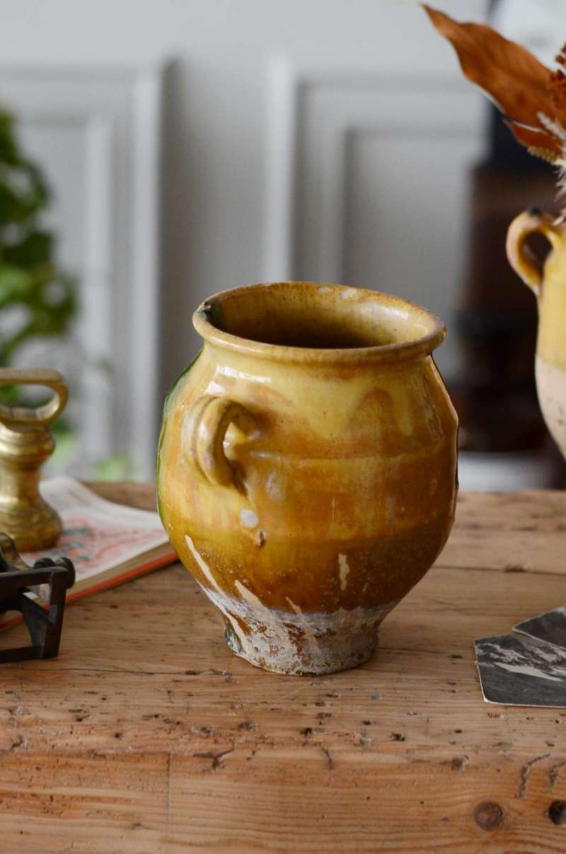 フランスアンティーク雑貨 コンフィポット.1 アンティーク陶器