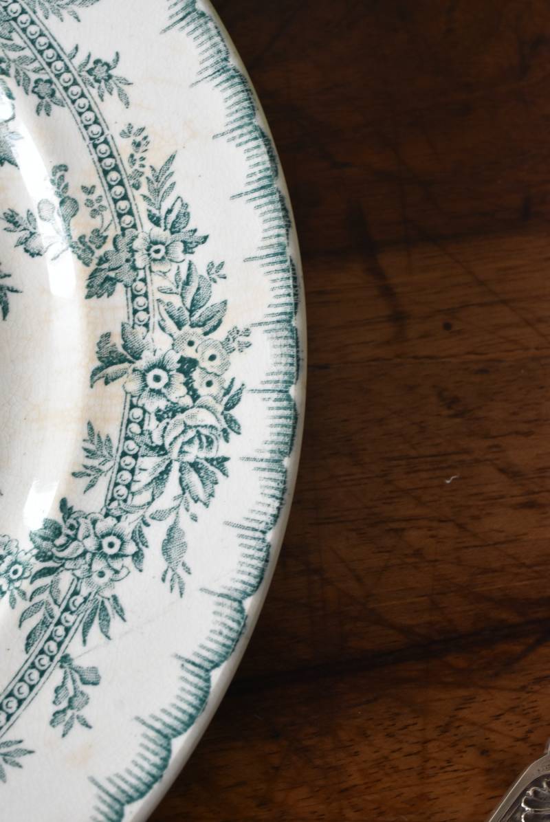 フランスアンティーク皿2枚セットONNAING窯オナン窯